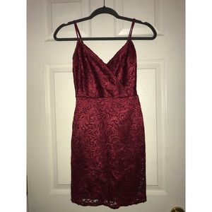 Deep Red V-Neck Bodycon Dress